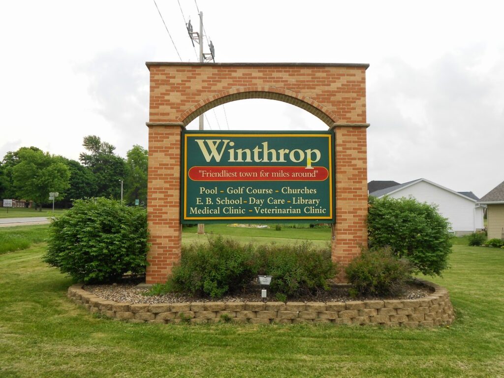 city of winthrop brick sign