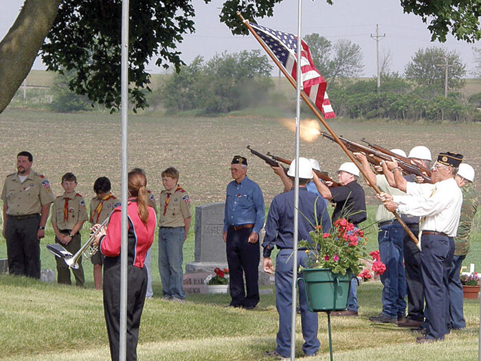 memorial day ceremony at the cemetery